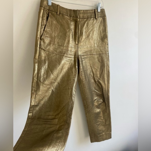 Gold Metallic J.Crew Pants - Picture 3 of 4